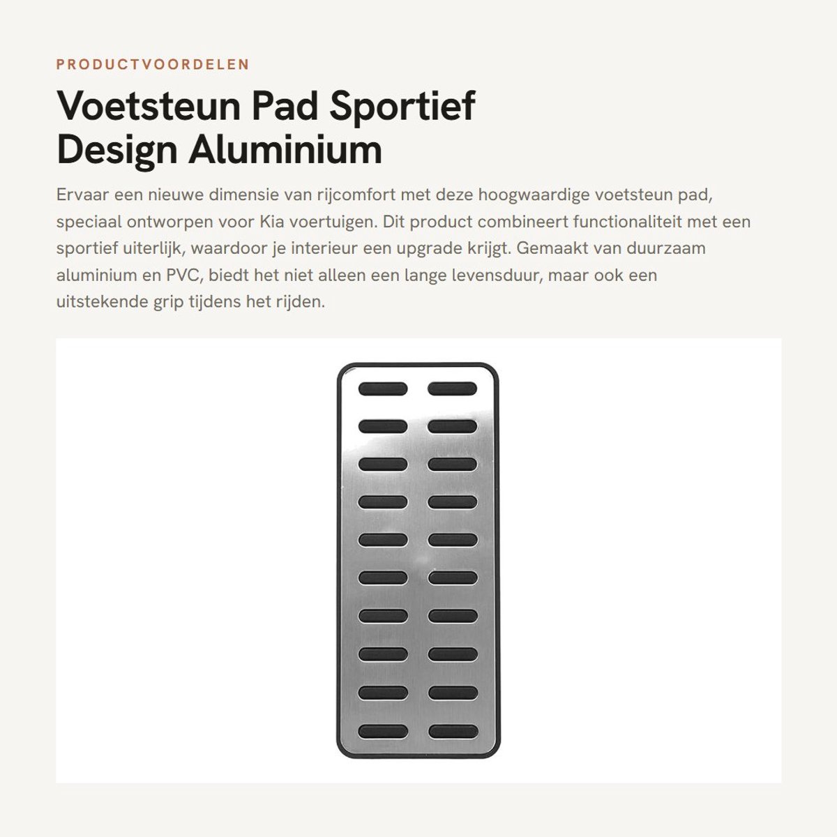 Inovra- Voetsteun Sportief Design - Voetsteun Auto - Voetsteun Aluminium - Voetsteun KIA - Voetsteun Zwart/Zilver - Afmetingen 20.4cm x 8.7cm - Voetsteunpad