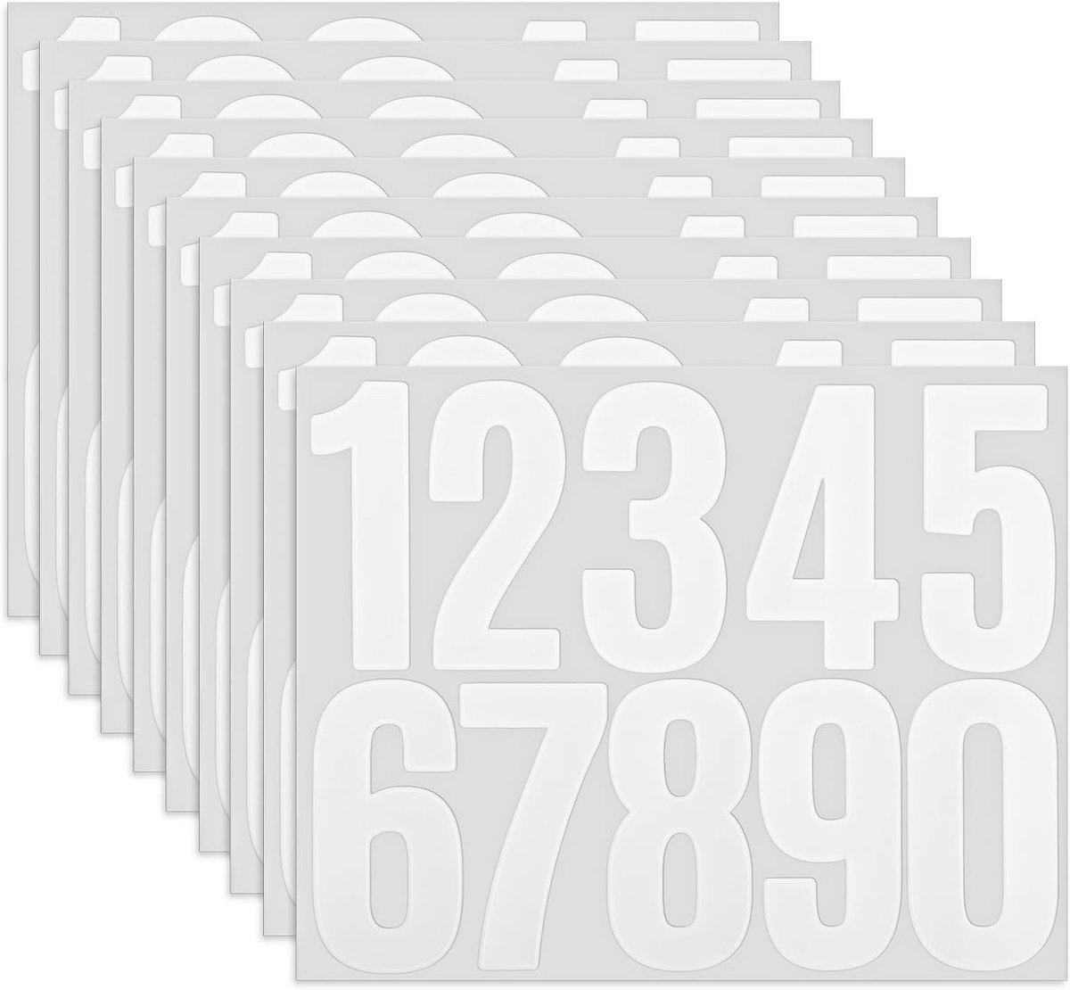 12 vellen zelfklevende nummerstickers 8 cm, waterdicht voor brievenbus, deur en huisnummer, ideaal voor adressering en decoratie