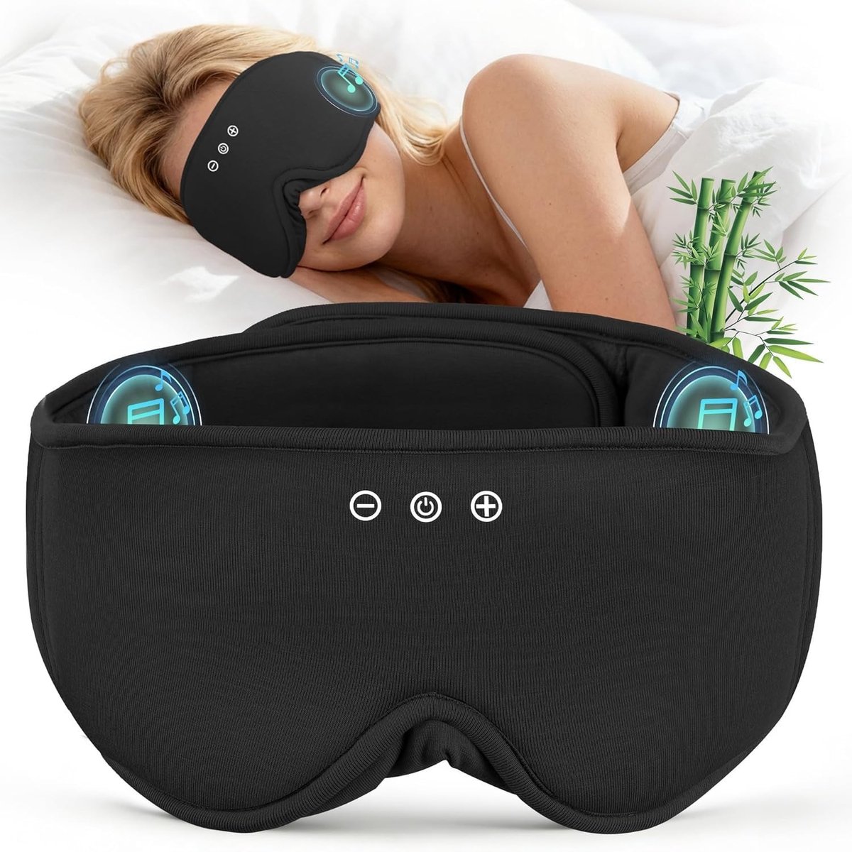 Bluetooth slaapmasker met hoofdtelefoon voor totale blackout, comfortabel slapen en reizen, ideaal voor ontspanning en rust