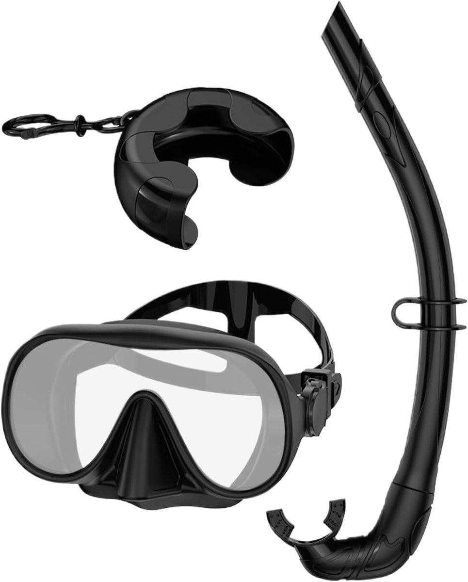 Thijox - Snorkelset met Panoramavizier, Anti-Lekmasker, Opbergdoos & Verstelbare Band, Opvouwbare Snorkel voor Mannen, Vrouwen, Gezinnen, Zwemtraining