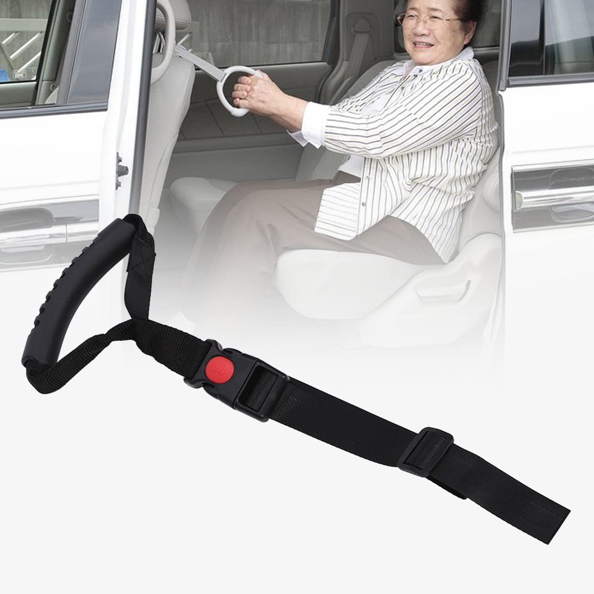 Inovra- Handgreep Ergonomisch Antislip - Handgreep Auto - Wandbeugel - Handgreep voor Ouderen - Handgreep Zwangere Vrouwen - Hoogwaardig Nylon - Autohandgreep