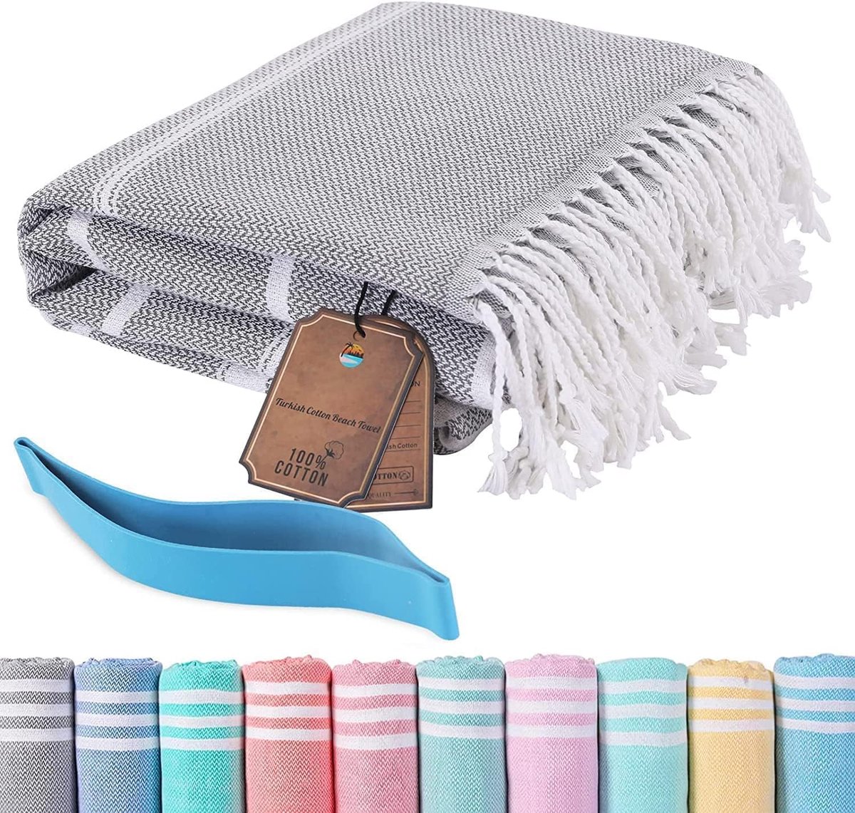 SnelShoppen - XXL Strandhanddoek, Saunahanddoek van Katoen, Grote Strandlaken voor Heren en Dames, Perfect voor Vakantie, Strandaccessoires en Sauna