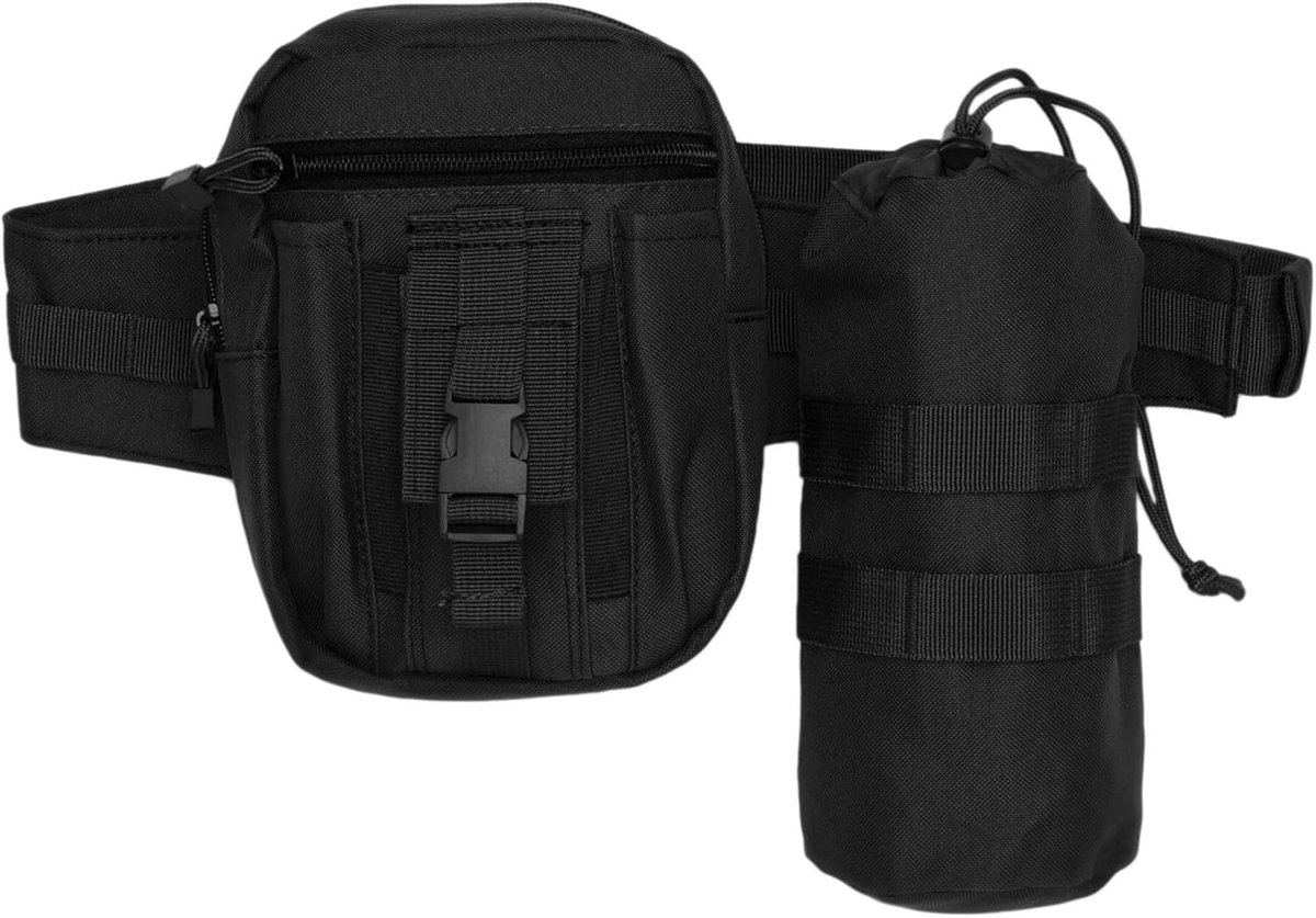 Thijox - Riemtas Waistbeltbag Allround met Flessenhouder voor Outdoor, Wandelen, Kamperen, Stijlvolle Camouflage Kleuren, Praktische Rugtas voor Avont