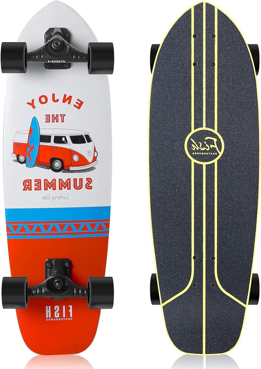 Cruiser Skateboard Compleet Board Straatrijden 7-laags Esdoorn 86 cm Automobiel