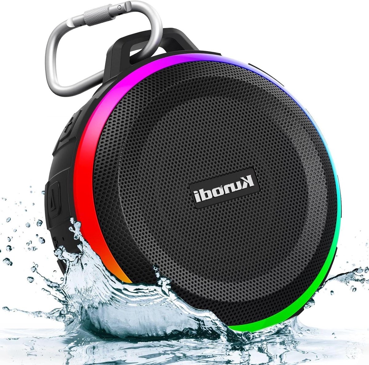 Draadloze Luidspreker - Waterproof Speaker - Muziek Luisteren Buiten - Dynamische Lichten - 5 x 8 x 8 cm - Zwart