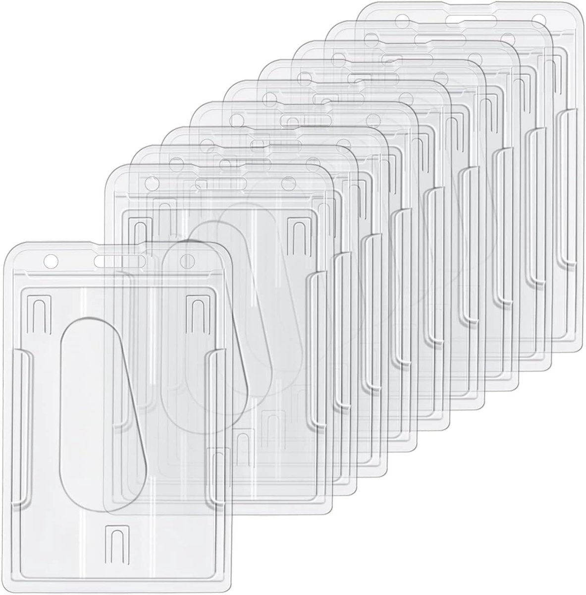 ID-kaarthoesjes - Transparante houders - Kaarten beschermen - Met duimgleuf - 10 stuks - Doorzichtig