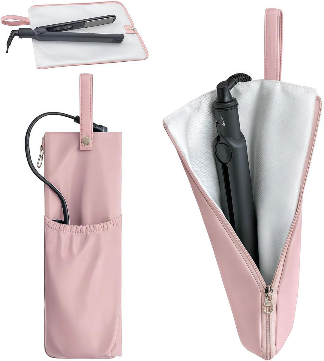 SnelShoppen - Heat Resistant Curling Iron Bag - Reis Tas voor Krultang en Steilapparaat - Compact en Praktisch - Bescherming tegen Hitte en Krassen -