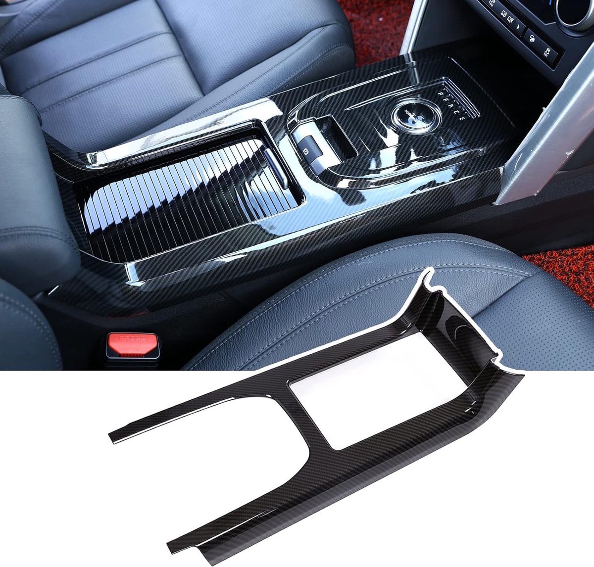 Stijlvolle ABS Binnenste Console Gear Shift Frame Trim in Carbon Fiber Look voor Land Rover Discovery Sport 2015-2019 - Perfecte Pasvorm, Duurzaam en Luxe Afwerking