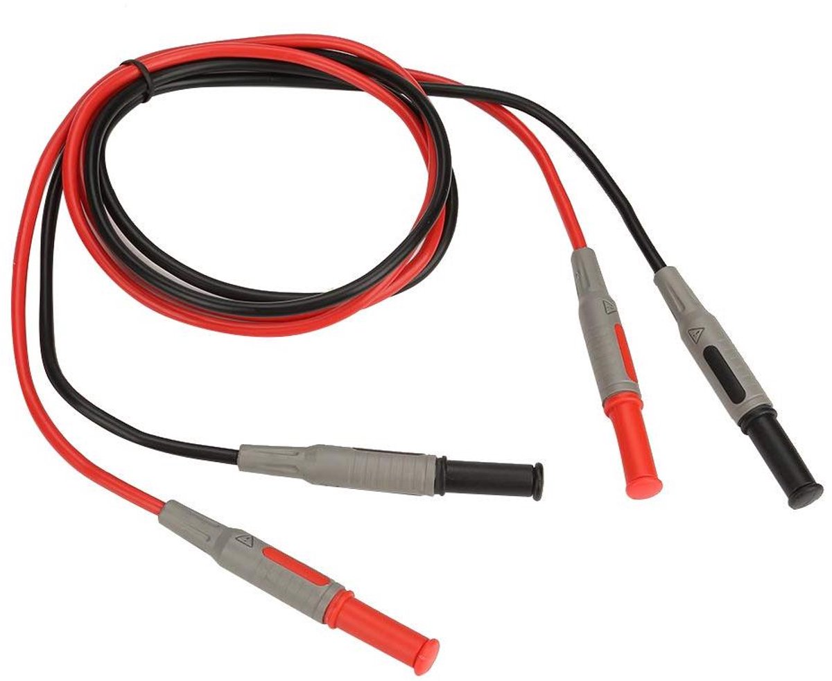 Testkabels - Meetdraden - Elektrische metingen - Dubbel geïsoleerd - 100 cm - Zwart en Rood