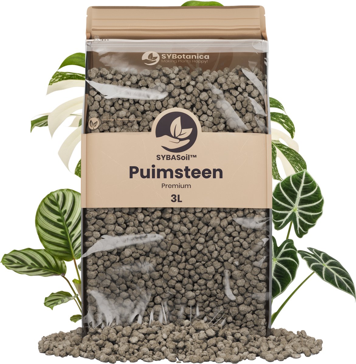 Sybotanica - Puimsteen 3L Fijn (4-8mm) - Bodemverbeteraar - Terrarium Decoratie