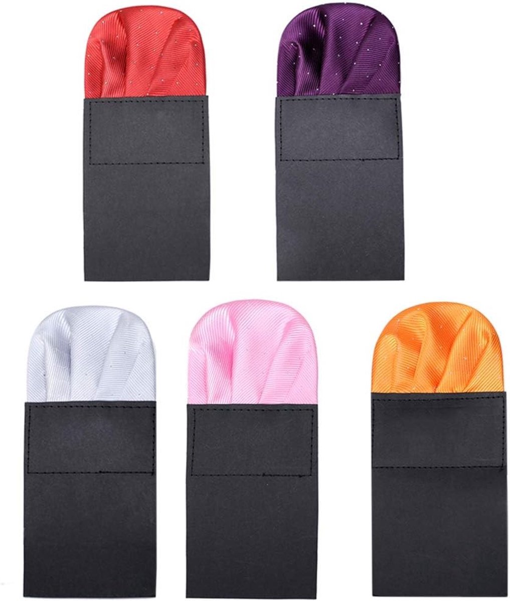 Handkerchief Set voor Mannen, Voorgevouwen Tuxedo Zakdoeken voor Bruiloft, Zaken en Valentijnsdag, Set van 5, Stijlvol en Elegant
