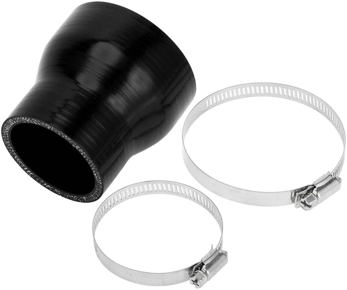 Dailygoods- Silicone Slang 4-Laags - Koppeling 51mm/70mm - Lengte 76mm - Dikte 5mm - Zwart - Bestand tegen hoge temperaturen - Koelslang