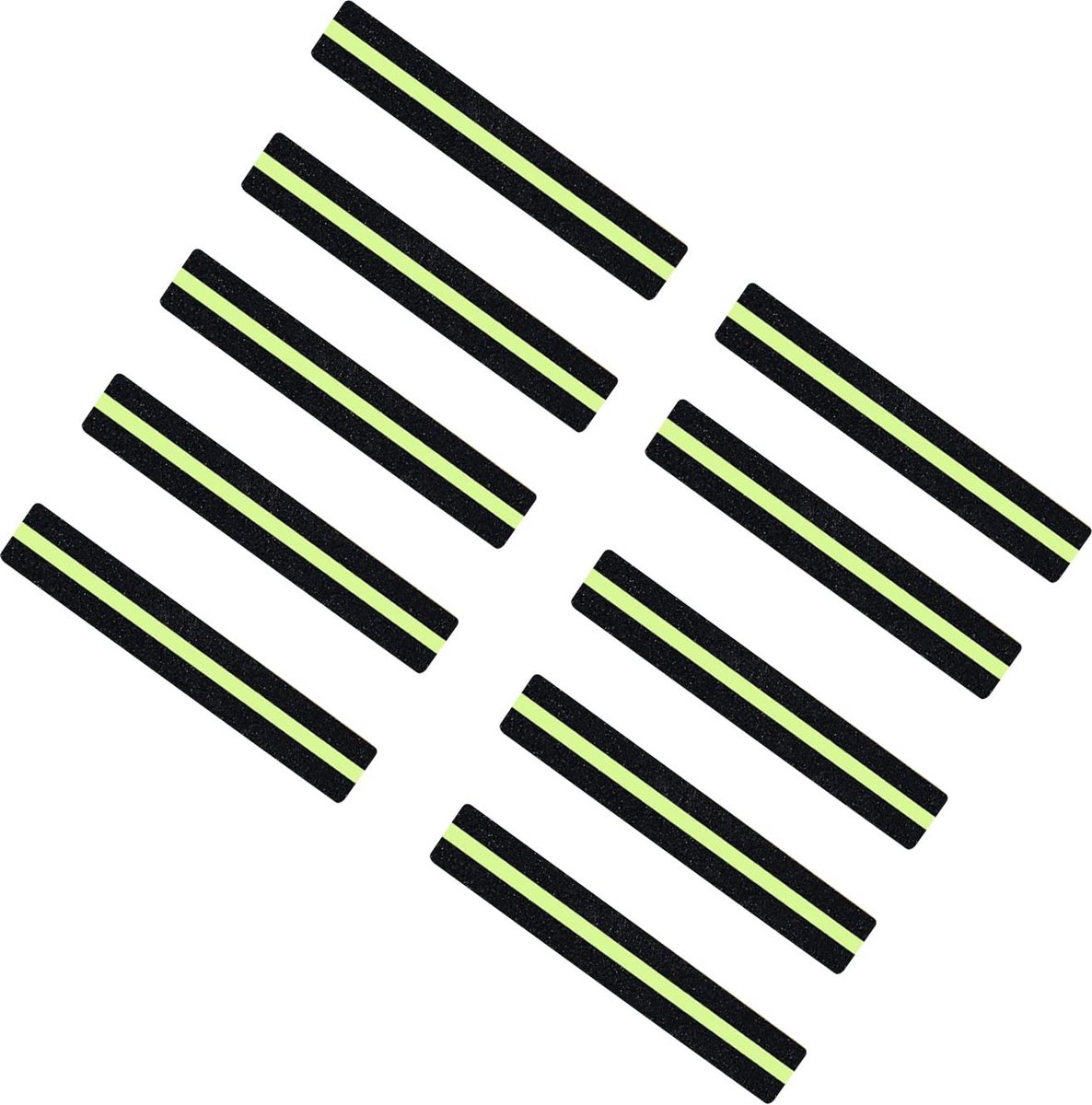 Anti-slip tape voor buitengebruik, 10 voorgeknipte strips van 80 cm - Veiligheidsoplossing voor trappen, ladders en andere oppervlakken - Groene zelfklevende tape voor extra grip