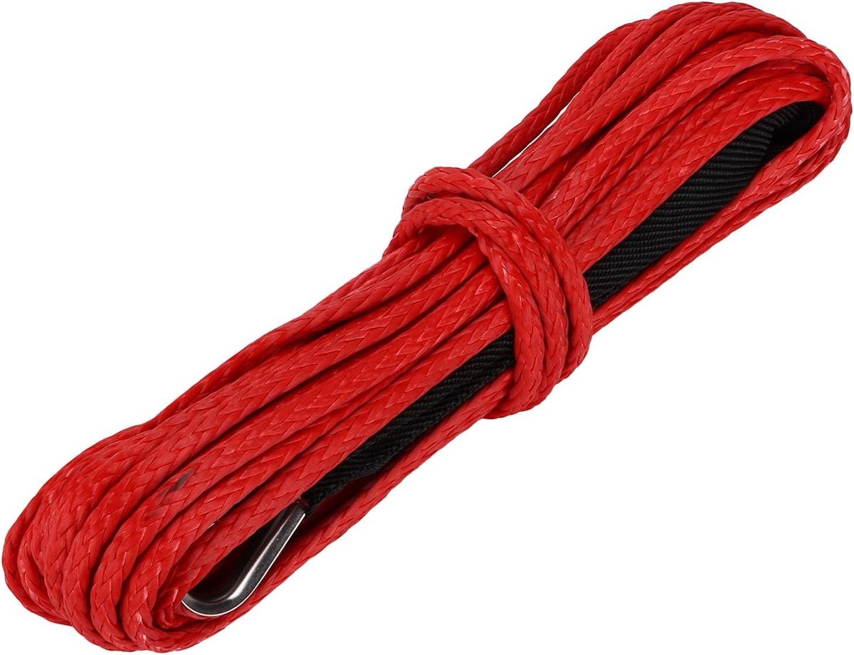 15M synthetische touw met 7700LBS lierkabel, nylon vervangingslijn, beschermhoes en haak voor off-road voertuigen, ATV, UTV, SUV, vrachtwagen en bootaccessoires