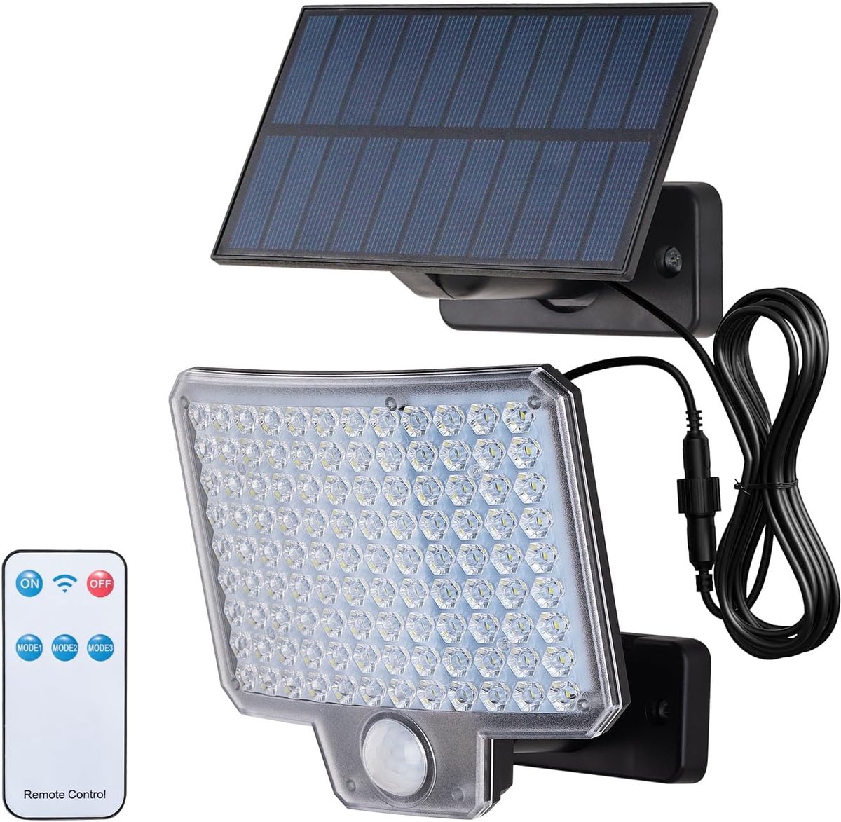 Thijox - GRIFEMA GD201 Buitenlamp op zonne-energie met bewegingssensor, 108 LEDs, 3 modi, 
