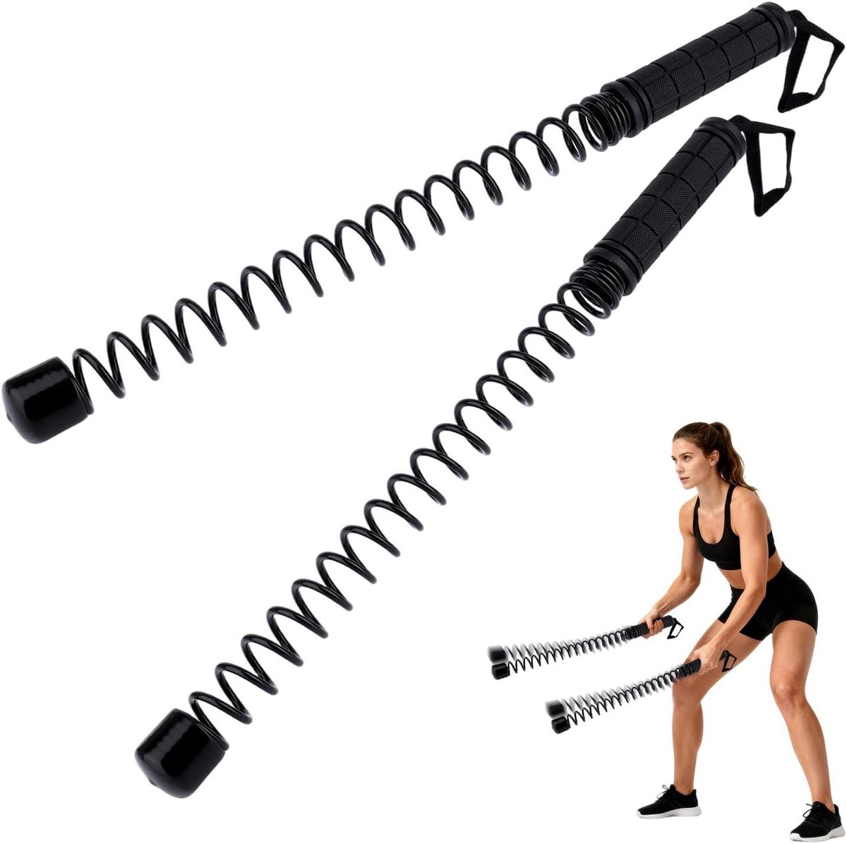 Draadloze Oefen Touwen - Fitness Touwen - Kracht Training - Lichtgewicht Ontwerp - 48.5 x 4 x 4 cm - Zwart