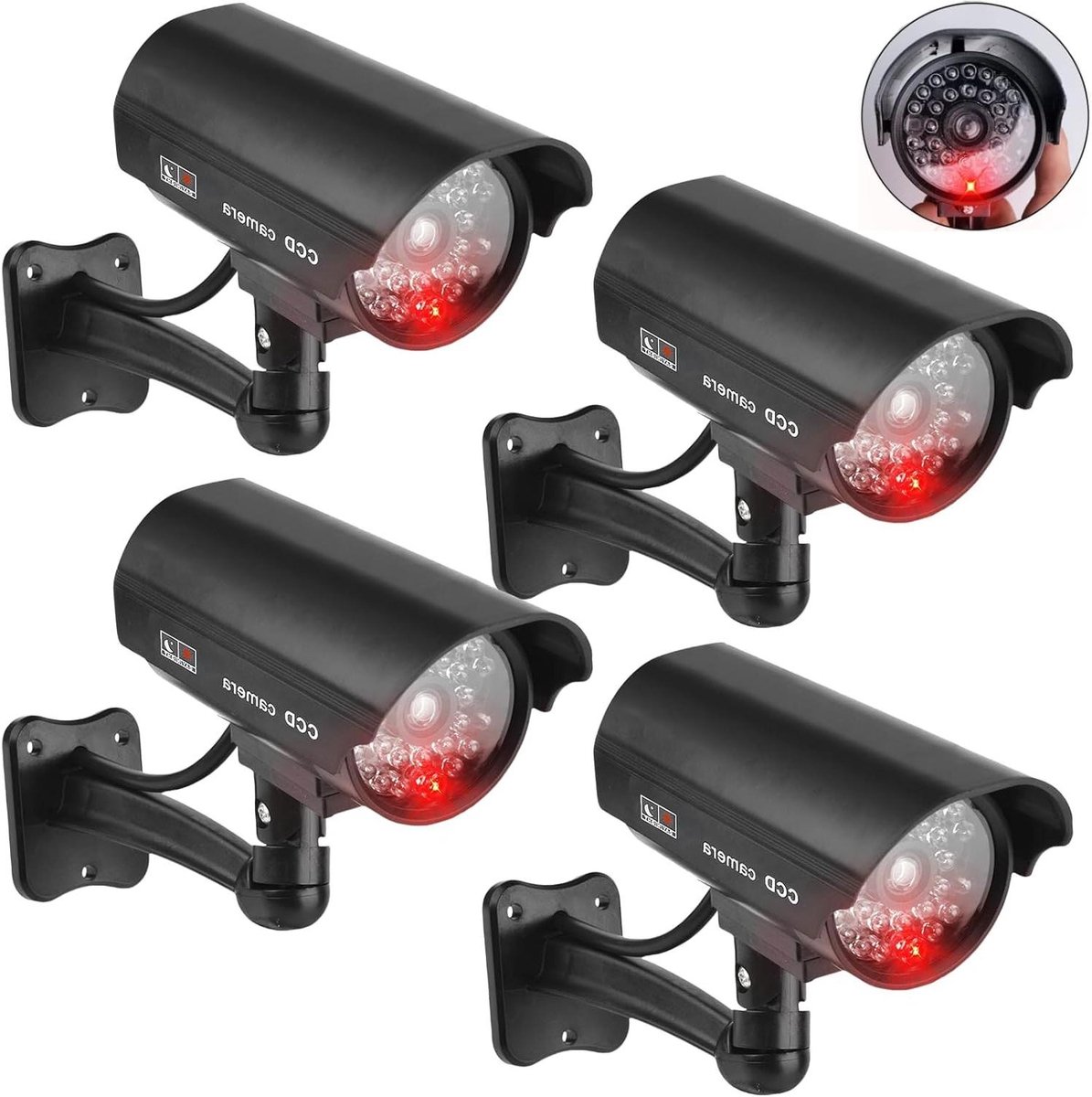 Nepcamera met LED - Dummy camera Beveiligingscamera - Afschrikking Indringers - Realistische Nabootsing - 6 x 15 x 8 cm