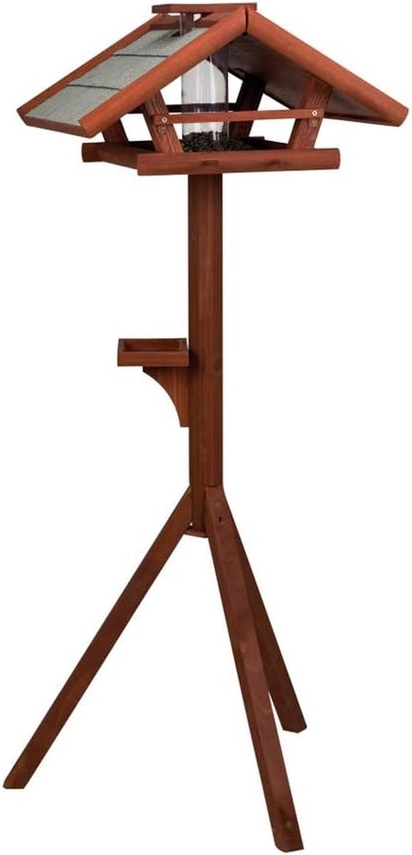 Voederhuis Vogel - Vogelhuisje Voerstation - Vogels Voeren - Met Standaard - 137 cm Hoog - Houtkleur
