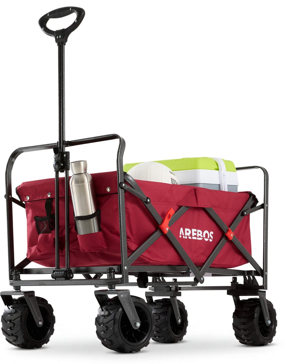 Bol.com AREBOS Bolderkar | opvouwbaar | handwagen | inklapbaar | gereedschapswagen | rood aanbieding