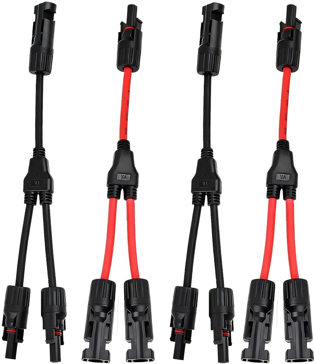Y-kabel Zonnepaneel - Zonne-stekker Adapter - Parallel Zonnepanelen - IP67 Weerbestendig - 4 mm² - Zwart