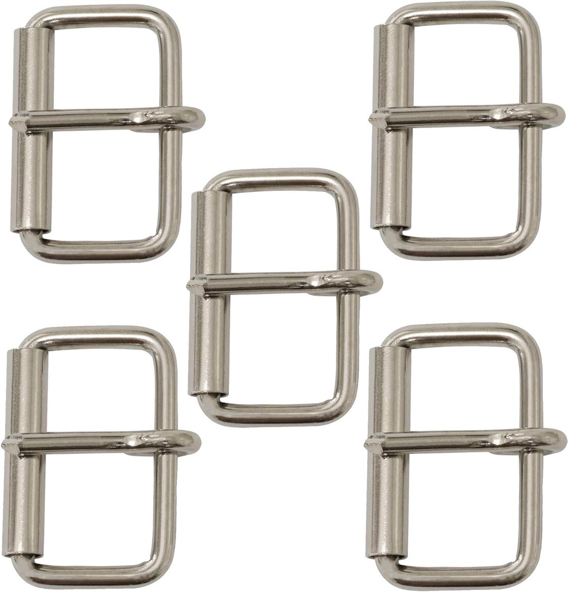 Gesp Set - Rolgespen Sluitingen - Kleding Reparatie - Metaal Nikkel Afwerking - 35 mm Lengte - Zilverkleurig
