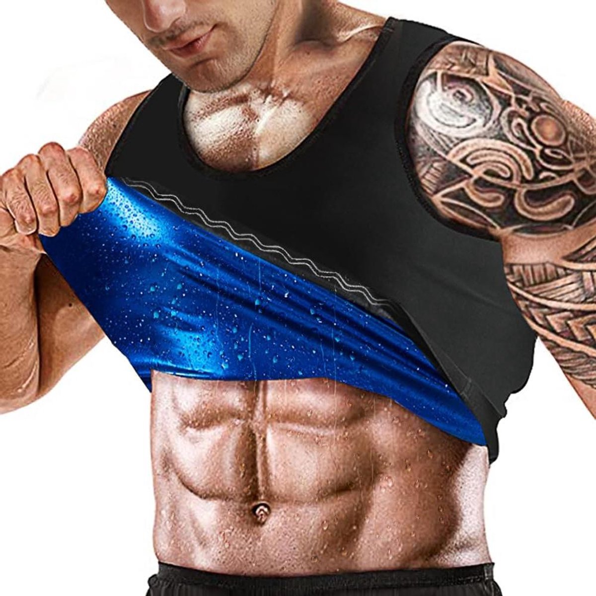 Sauna Vest Mannen - Zweet Tank Top - Sporten en Trainen - Polymer Materiaal - Niet gespecificeerd - Zwart