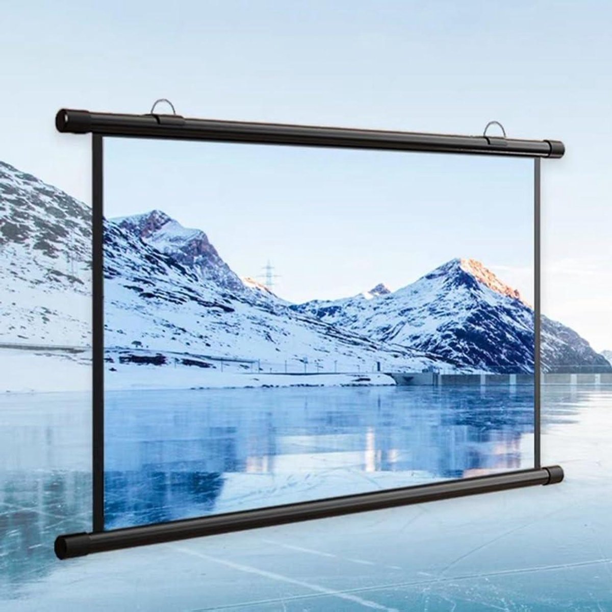 Projectiescherm Handmatig - Projector Scherm - Thuisbioscoop Ervaren - Kreukvrij Glasvezel - Tot 72 Inch - Zwart