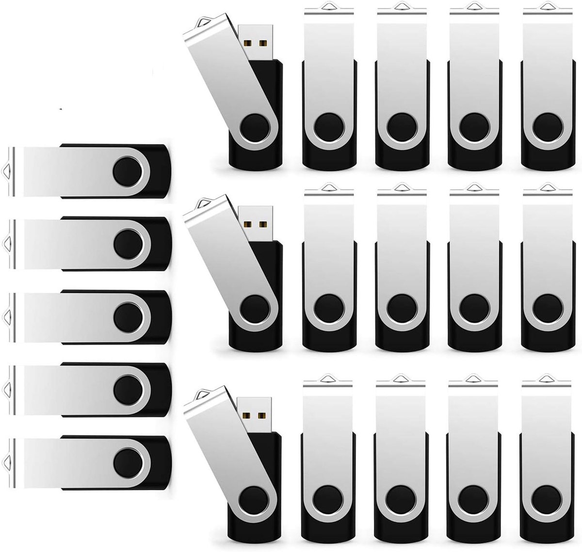USB Flash Drives - Geheugensticks Geheugenstaafjes - Bestanden Opslaan - 360 Graden Draaibare Dop - 8GB - Zwart