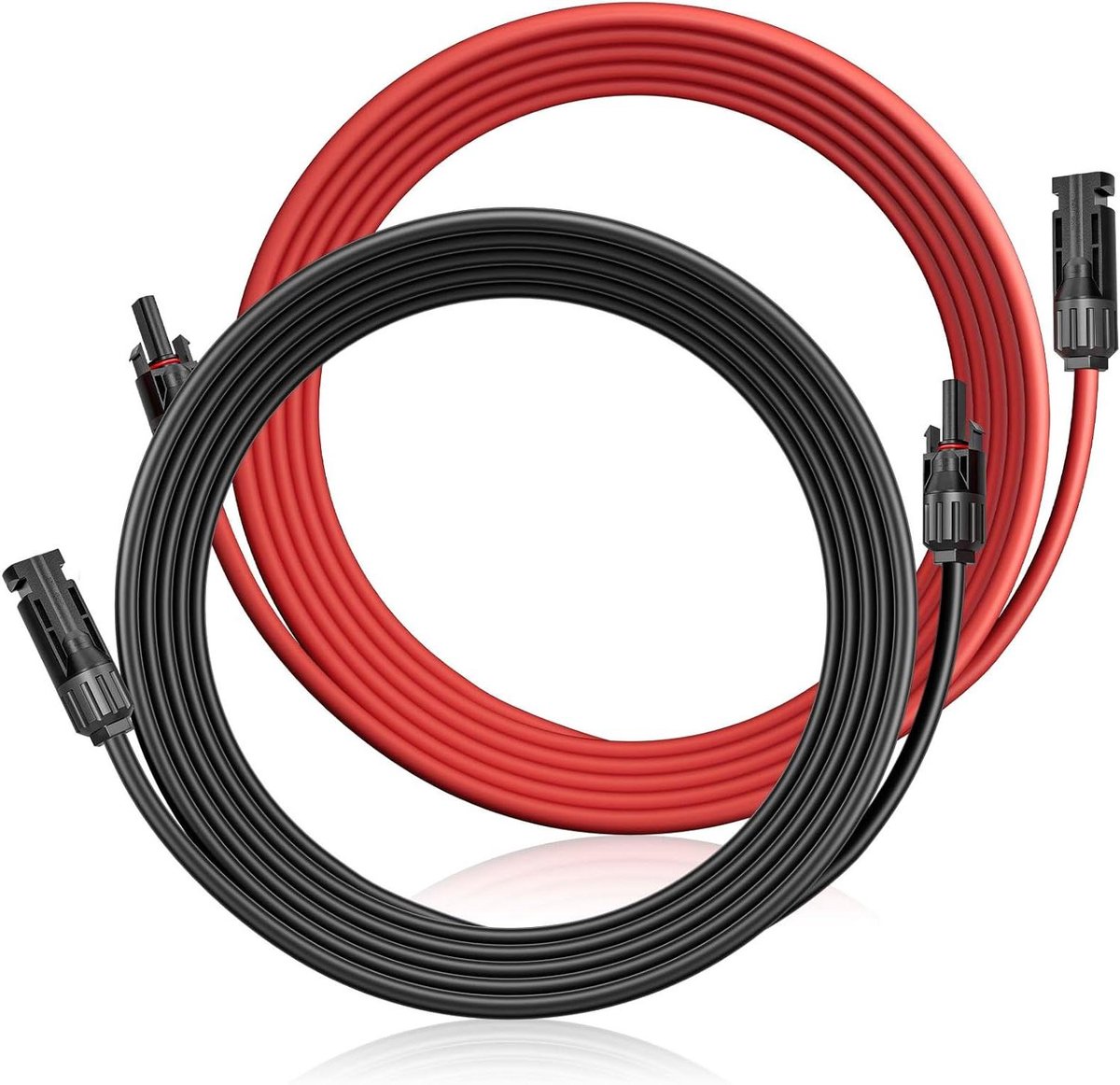 Zonnekabel Verlengkabel - Zonne-energie Kabel - Zonnepanelen Installeren - Voorgemonteerde Zonnestekkers - 6 mm² 2 m - Rood Zwart