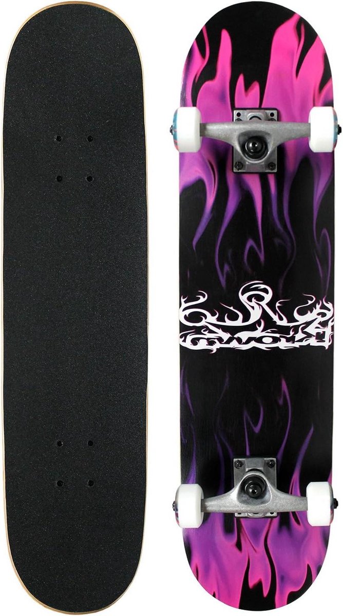 Skateboard Rookie Compleet Skateboard Skateboarden Esdoornhout Constructie 31 inch lengte Vlam
