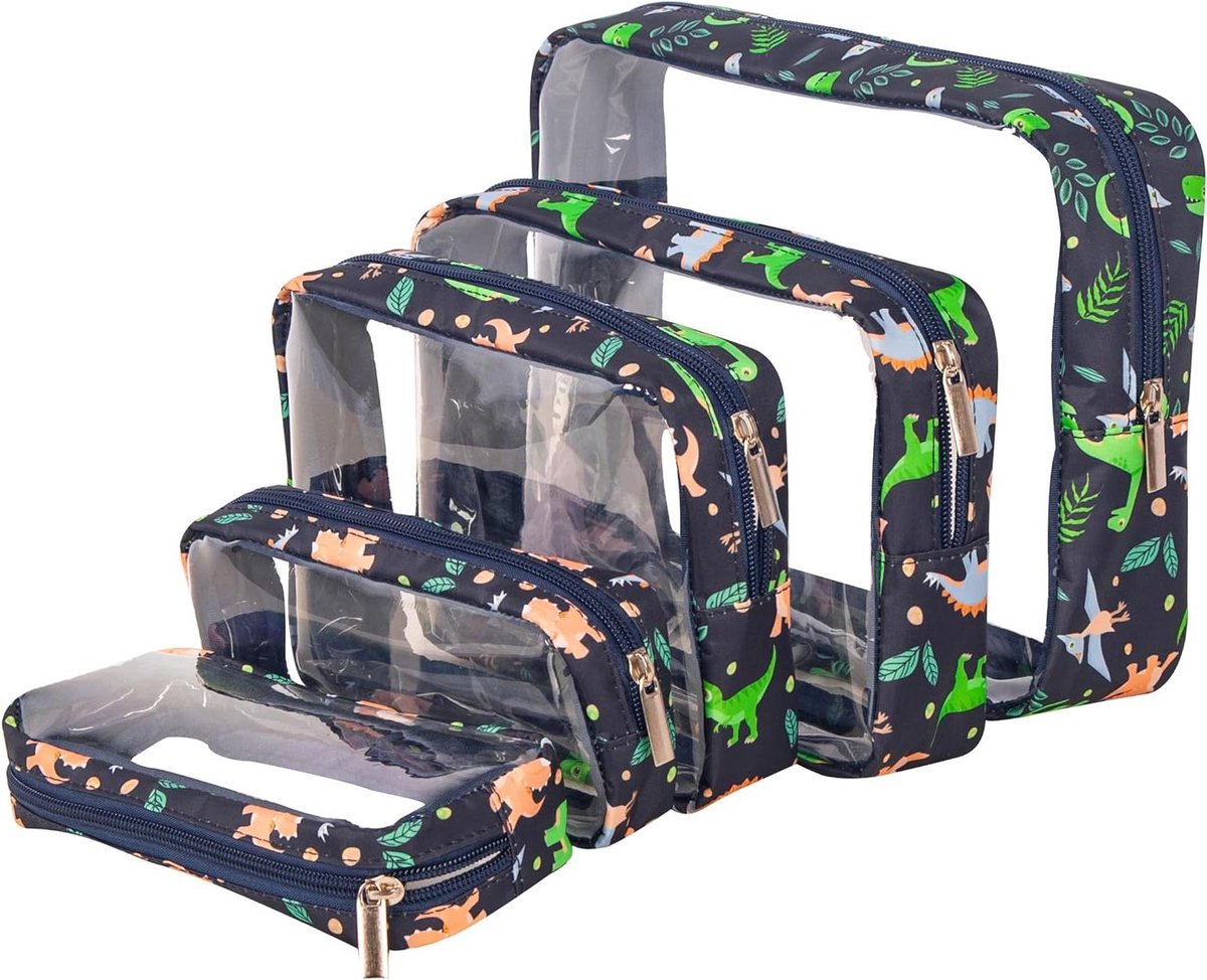 Luiertas Organizer Set - Baby Toilettas - Baby Spullen Organiseren - Waterdicht TPU Materiaal - 5 Stuks - Dinosour