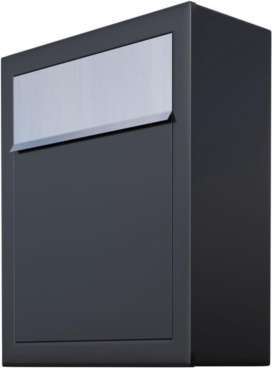 Wandbrievenbus - Postkast - Briefpost Ontvangen - Modern Design - 35x42x15.5 cm - Zwart