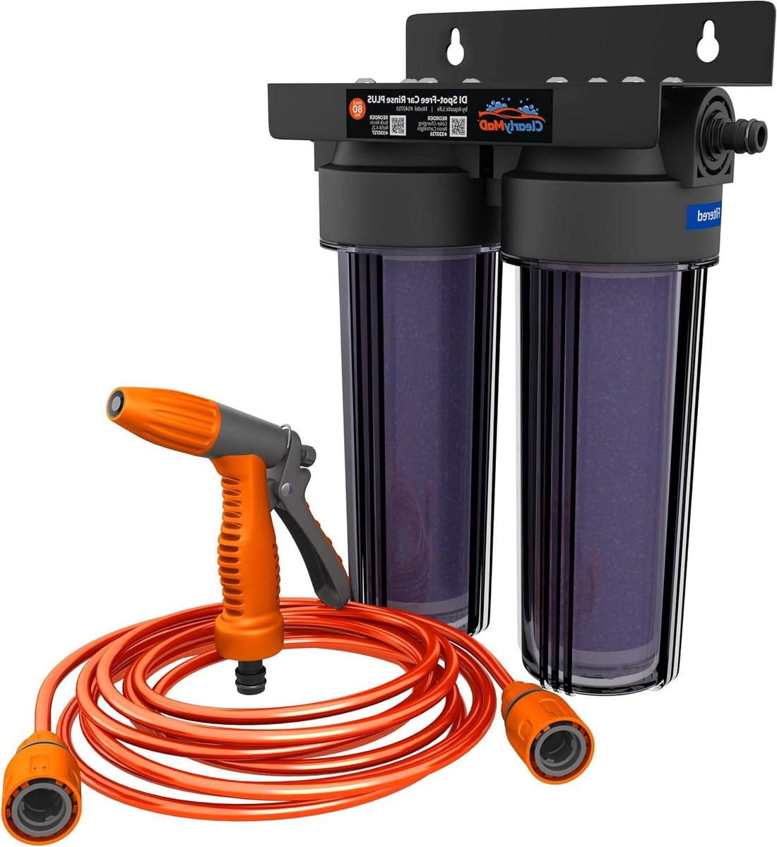 Waterspoeler Auto - Vlekloze spoeler - Voertuig reinigen - Deelionisatie systeem - 15 meter slang - Blauw
