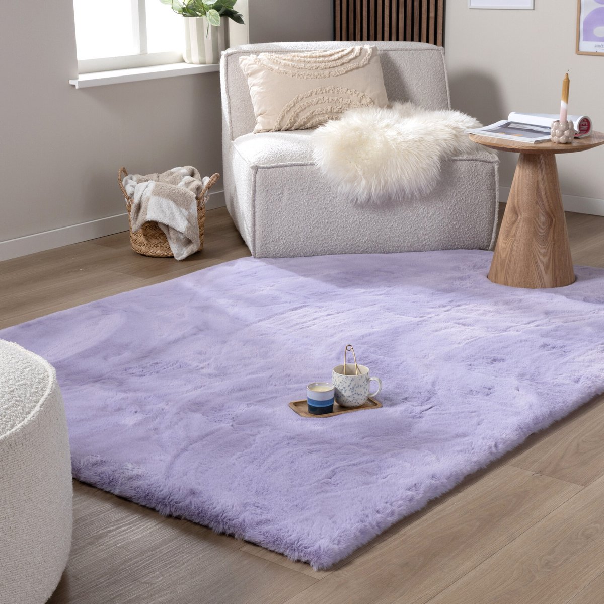 NATURL. Zacht Hoogpolig vloerkleed - Comfy Supreme Lila - 200x290cm