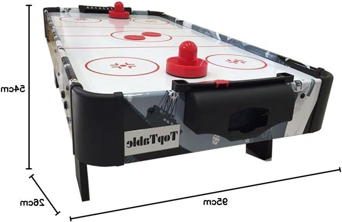 Airhockey Tafel - Tafelmodel Airhockey - Familie Spel - Ingebouwde Fan - 3ft - Print