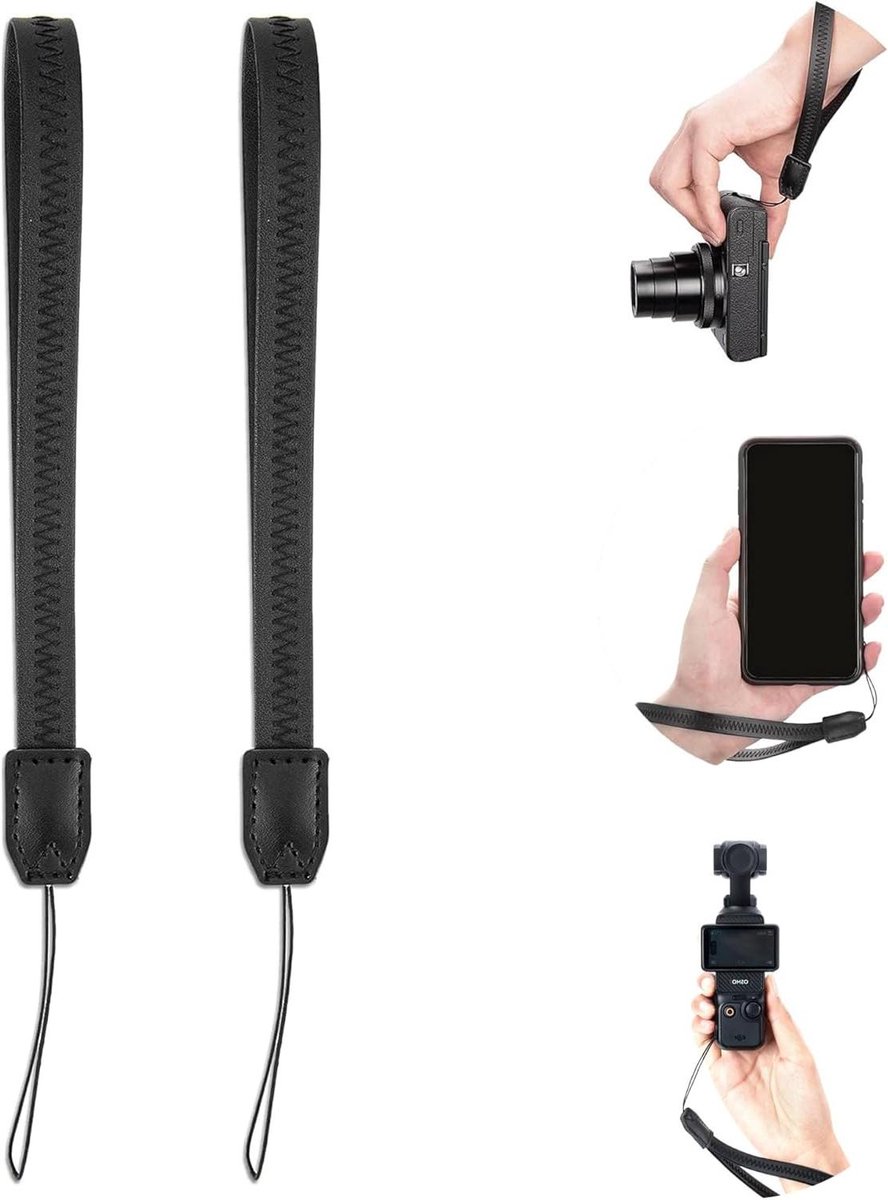 Camera Polsband - Polsband Camera - Veilig Gebruik Camera - Verstelbaar - 2 stuks - Zwart