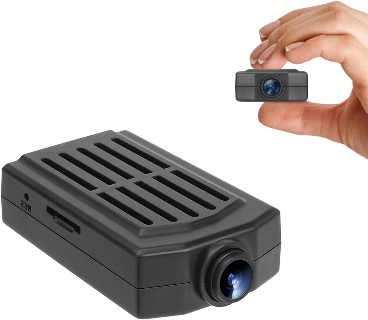 Kleine Camera - Nanny Cam Videocamera - Thuisbeveiliging Monitoren - Geen WiFi Nodig - 64 GB Opslag - Zwart