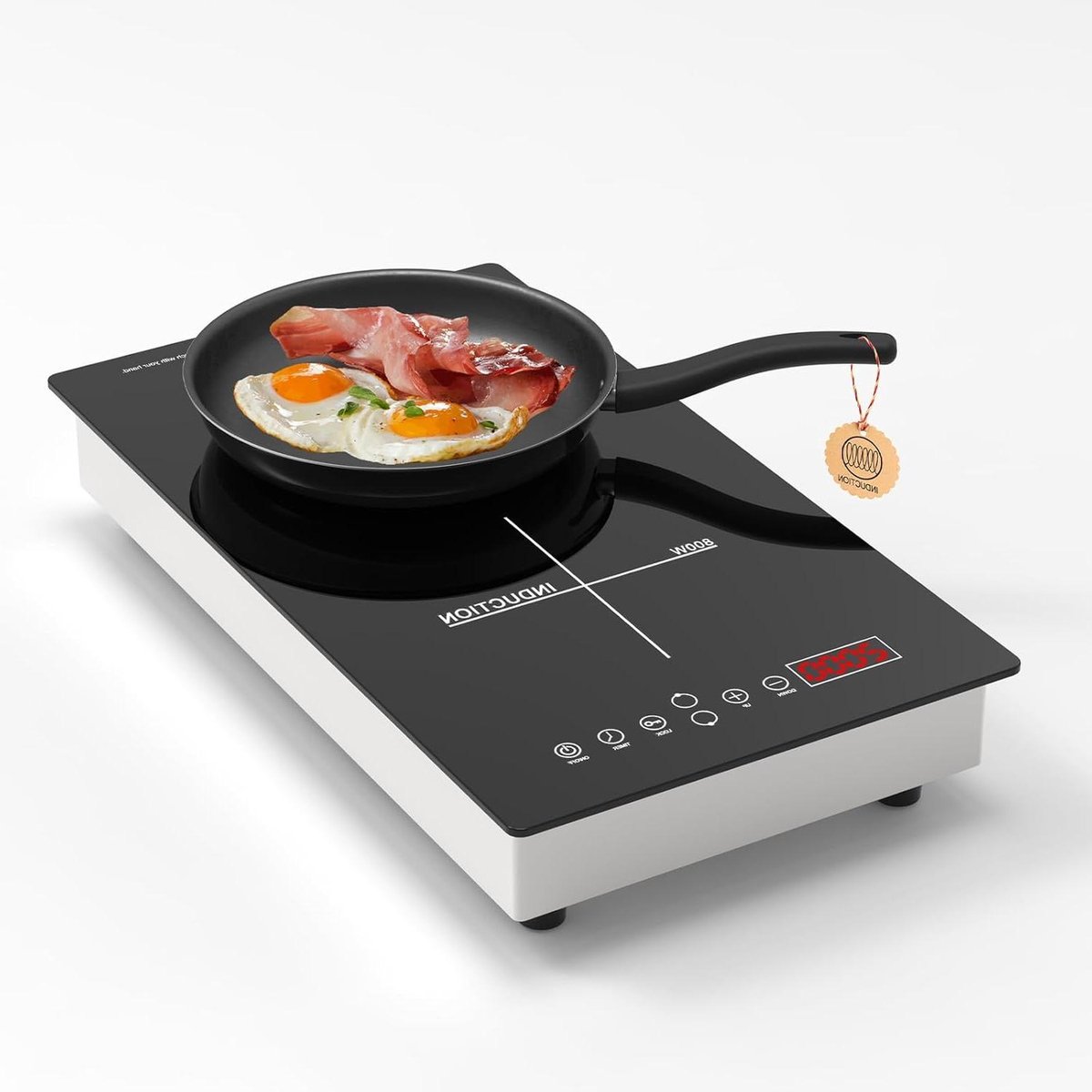 Inductiekookplaat 2 Zones - Elektrisch fornuis Dubbel - Snel Koken - Universeel Pan Compatibel - 3500 Watt - Zwart
