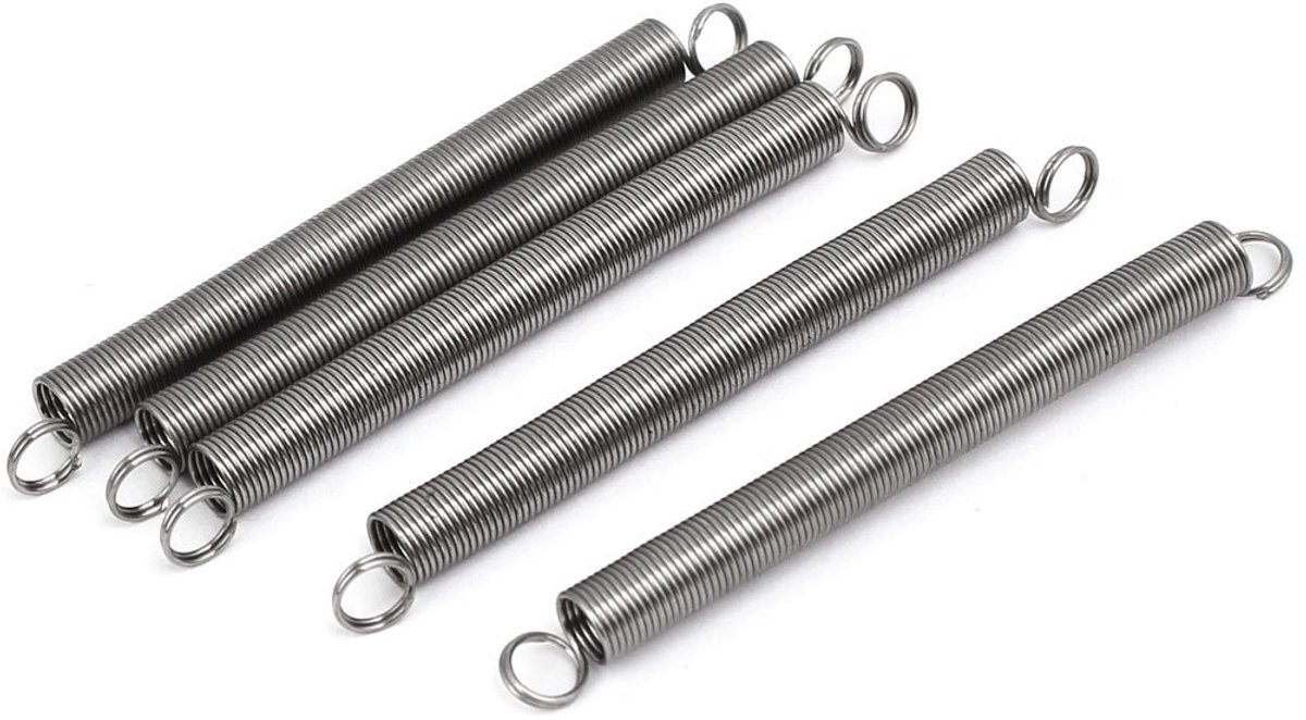 sourcingmap 0.5mmx5mmx60mm 304 RVS Spanningsveren Zilver Tone 5pcs