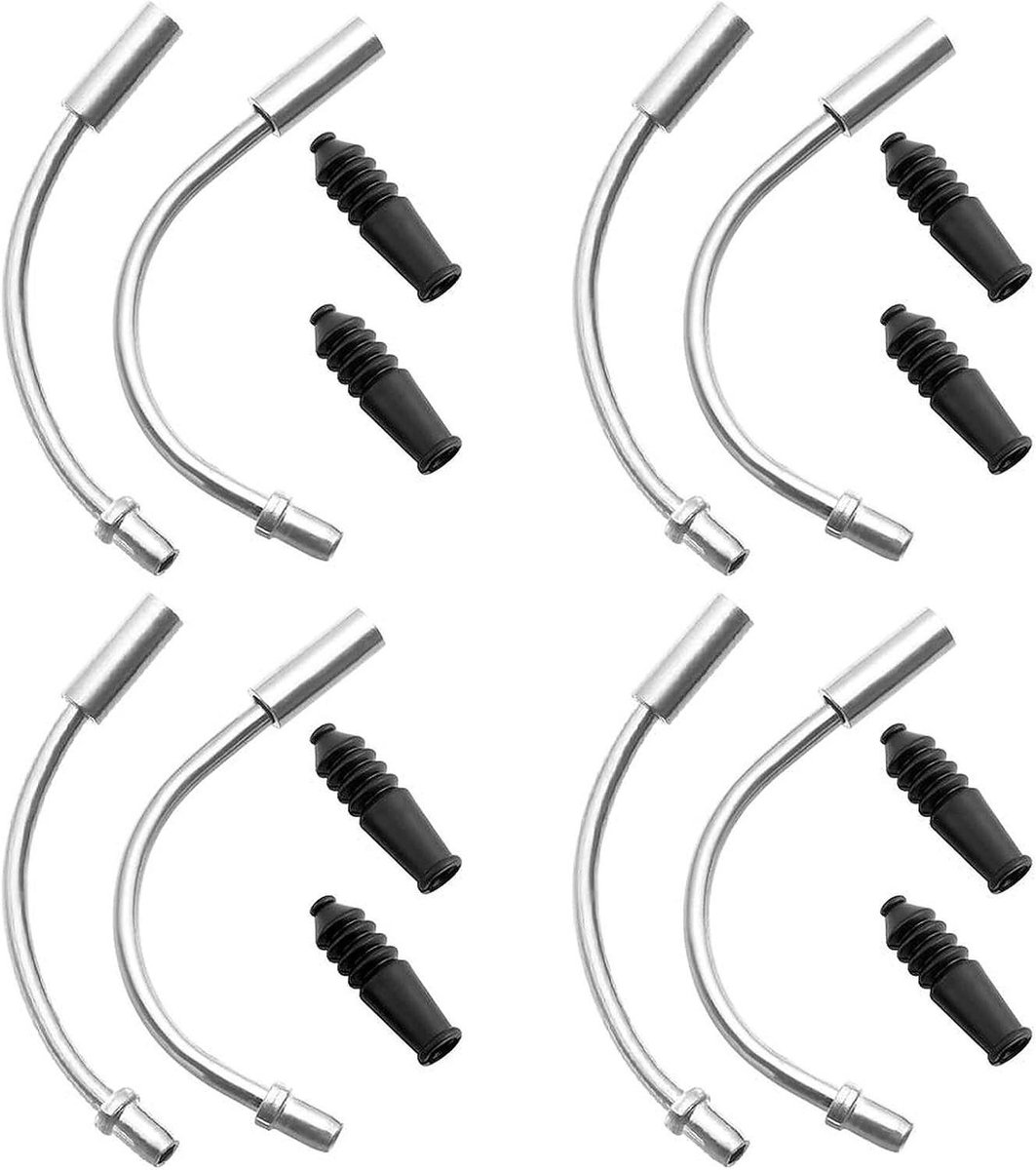 Fiets Remkabel Buis - Remkabel Gids - Fiets Onderhoud - Set van 4 stuks - 4 Sets - Zilver Zwart