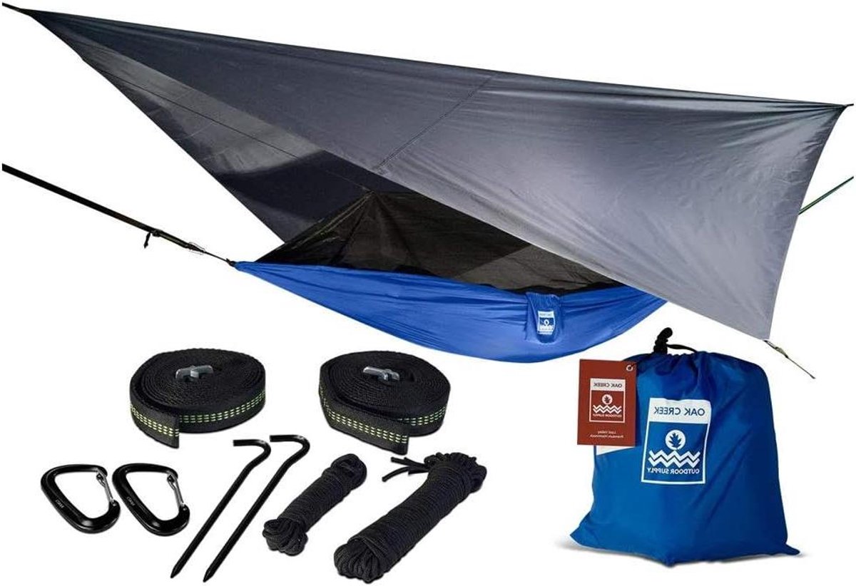 Campinghangmat Set - Draagbare Hangmat - Outdoor Ontspanning - Compleet met Muggennet - 350 Lbs Capaciteit - Geel