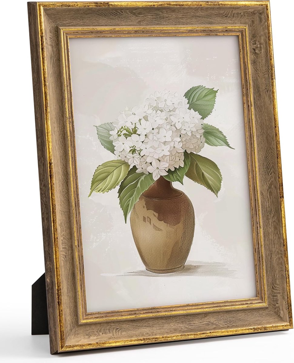 Lijsten 21 x 29,7 cm antieke elegante houten gouden fotolijst met wandmontage bureau woondecoratie display familie vrienden verjaardag festival geschenken voor moeder oma vrouwen