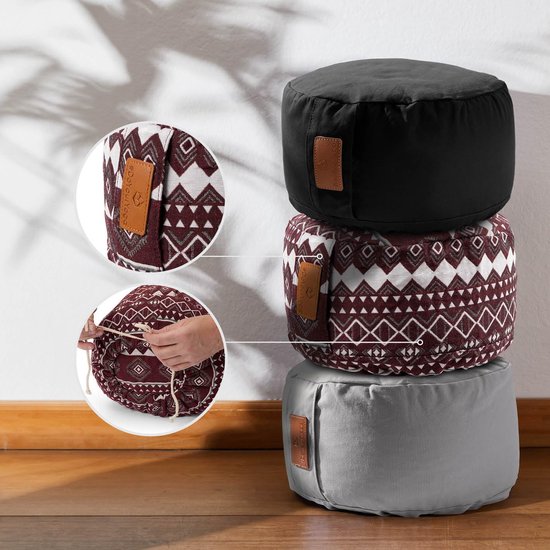 Ronde Yogabolster - Yoga Kussen - Yin Yoga - Wasbare Overtrek - 30 x 15 cm - Stijl 2 — afbeelding 2