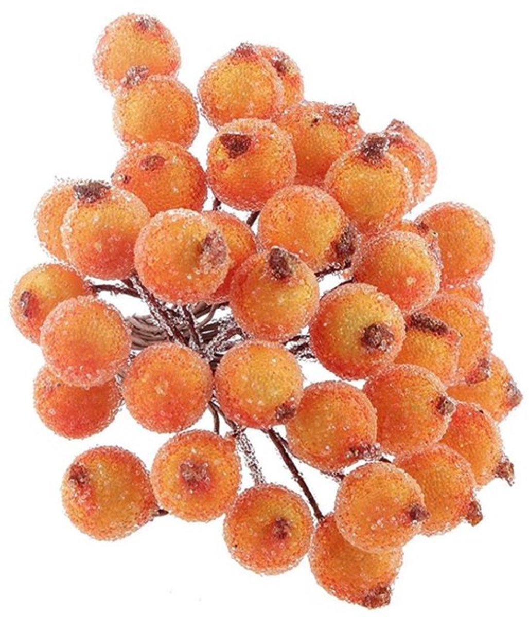 Kerstbessen oranje, perfect voor knutselen - 200 stukken