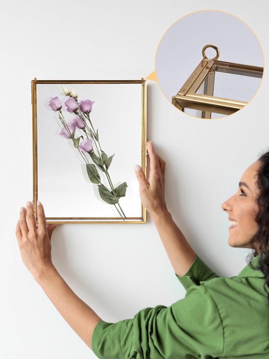 Bruiloft glazen kaartendoos met gleuf 30x30 cm, Golden Terrarium Clear View glazen box, vintage presentatiedoos voor huwelijksreceptie, wanddecoratie en tafelbevestiging, met ketting — afbeelding 3