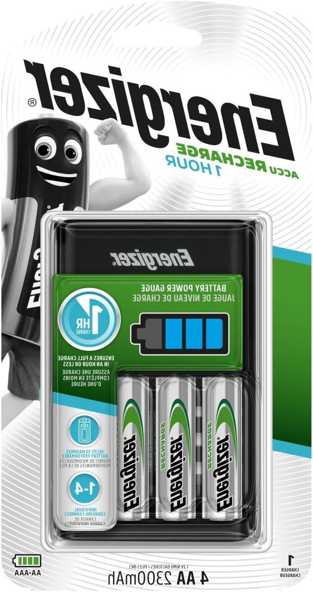 Batterijlader - Oplader Batterijen - Apparaten Voeden - Snelladen in 4 Uur - 1 tot 4 Batterijen - Zwart