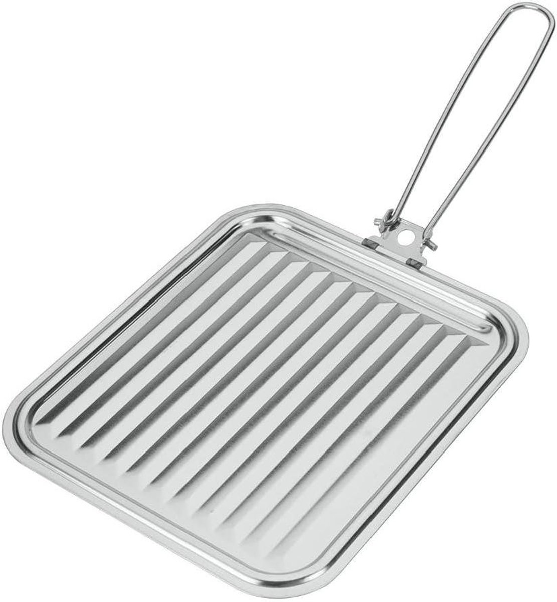 Grill Broodrooster - Sandwichmaker Wit - Snacks Maken - Inklapbare Handgreep - 21x28 cm - Wit