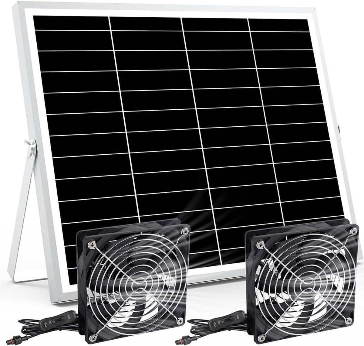Ventilator op Zonne-energie - Afzuigventilator Kit - Lucht Verfrissen - Dubbele Ventilator