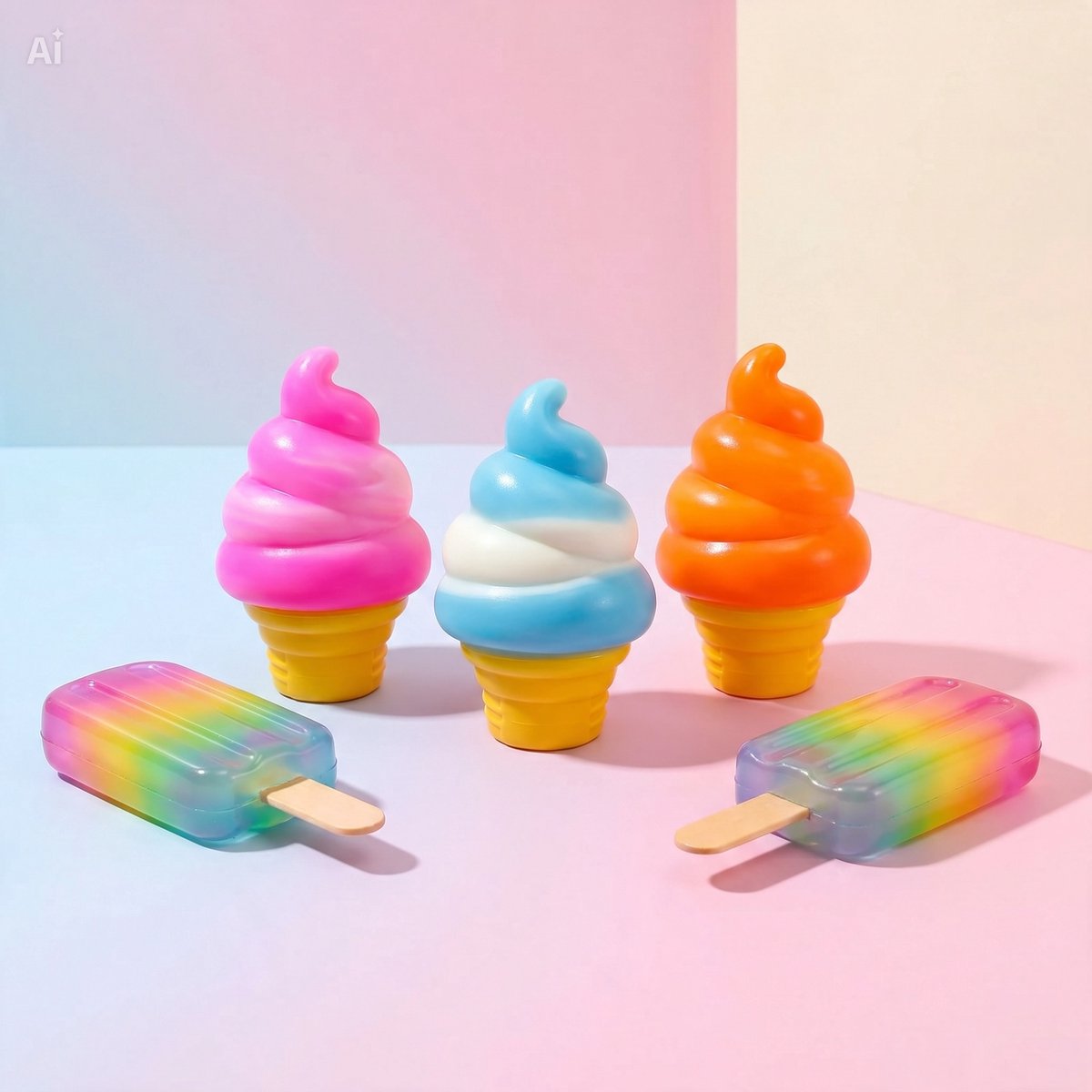 Happy Trendz® | DE ULTIEME STRESS-RELIEF HYPE VAN DIT MOMENT! | 2 geweldige squishies | Ice Cone & Ice Cream Pop | Rainbow Mystery Colors | Tik tok Hype | Anti Stress
