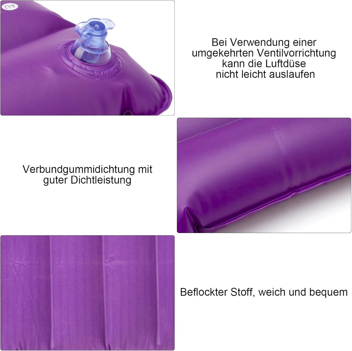 4 stuks opblaasbaar kussen, campingzitkussen, reiskussen, strandkussen, campingkussen, opblaasbaar kussen
